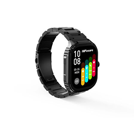 HiFuture Ultra3 PRO Bluetooth 5.3 AMOLED Ekran IP68 Su Geçirmez 2.04 inç Arama Özellikli iOS & Android Uyumlu Nabız Spor Kan Oksijen Takibi 52mm Akıllı Saat Siyah