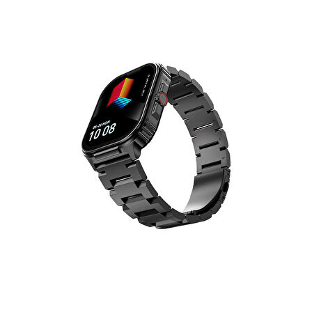 HiFuture Ultra3 PRO Bluetooth 5.3 AMOLED Ekran IP68 Su Geçirmez 2.04 inç Arama Özellikli iOS & Android Uyumlu Nabız Spor Kan Oksijen Takibi 52mm Akıllı Saat Siyah