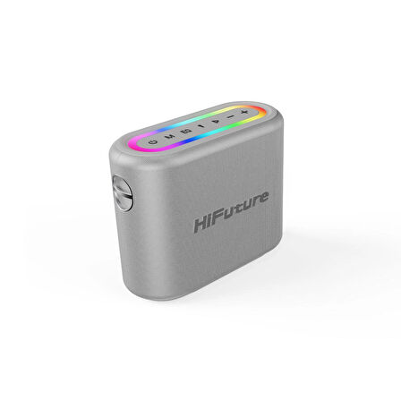 HiFuture Vocalist 200 Bluetooth 5.0 100W RGB Aydınlatmalı BT/AUX/USB/SD Kart Girişli Mikrofonlu Taşınabilir Karaoke Sistemi Kablosuz Hoparlör Gümüş
