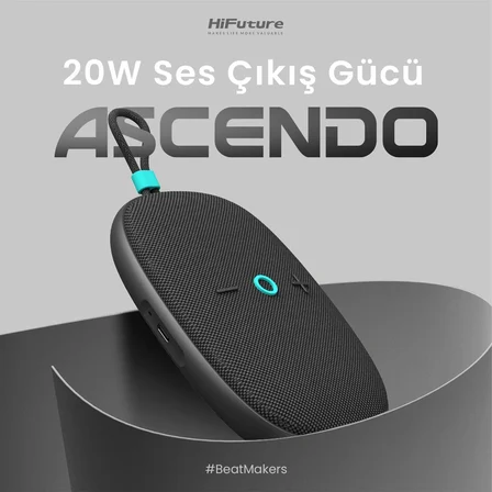 HiFuture ASCENDO Bluetooth 5.3 20W Ses Gücü IPX7 Su Geçirmez Stereo Taşınabilir Kablosuz TWS Hoparlör Latte