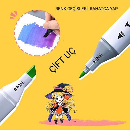 Touch Çift Uçlu Fosforlu Kalem 36 Renk Art Marker