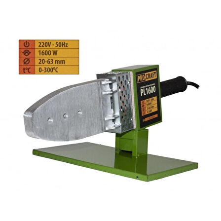 Procraft PL1600, 800 W PPRC PVC Boru Kaynak Makinesi, 20 25 32 40 50 63 mm Pafta