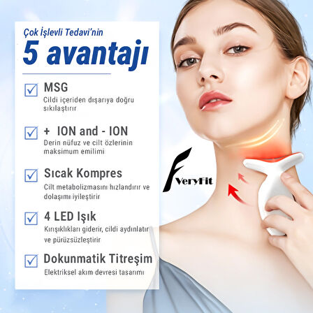 Veryfit Led Işıklı 4 Modlu Titreşimli Yüz Ve Boyun Masaj Aleti