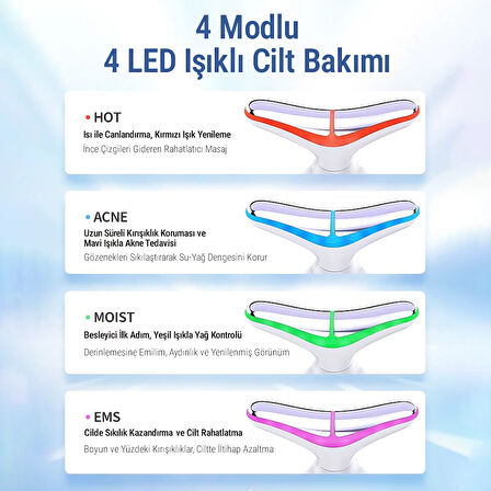 Veryfit Led Işıklı 4 Modlu Titreşimli Yüz Ve Boyun Masaj Aleti