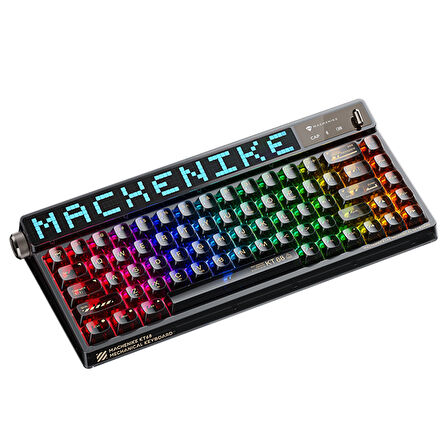 Machenike KT68 Pro Tri-Mode Yellow Switch LCD RGB Siyah İngilizce Gaming Klavye