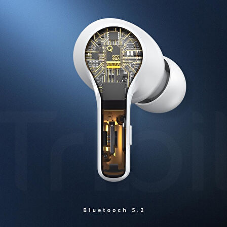 Tribit FlyBuds C1 Qualcomm QCC3040 ANC 60 Saat Oynatma Süresi Kablosuz 5.2 Bluetooth Kulak İçi Kulaklık Beyaz