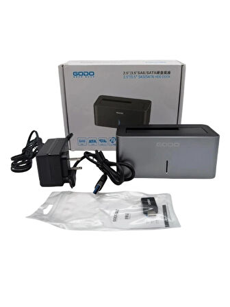 GODO GD35613-SAS USB 3.0 3.5" HDD SSD SAS/SATA Adaptörü 12 Volt 3 Amper Harici İstasyon