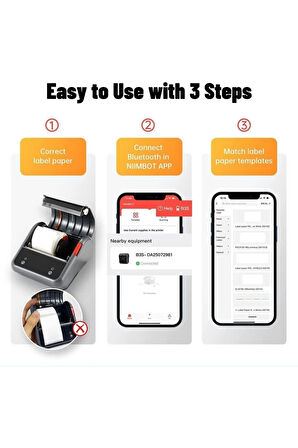 B3S Etiket Makinesi Kablosuz Taşınabilir Bluetooth - USB Şarjlı (Türkiye Garantili)