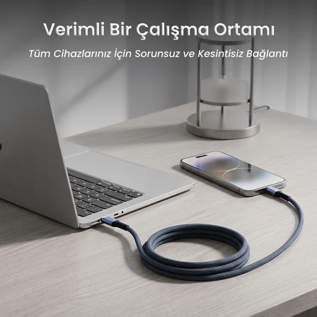 VegGieg 100W USB-A to Type-C Kablo USB 3.2 Gen 2 10Gbps Data ve Hızlı Şarj Kablosu 1.5 Metre