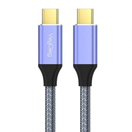 VegGieg USB 3.1 Type-C PD 100W 5A 10Gbps 4K 60Hz Destekli Kablo 1 Metre