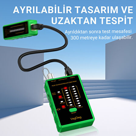 Veggieg Multi Fonksiyonel Fiber Optik RJ45 Network Ethernet Ağ Kablo Test Cihazı