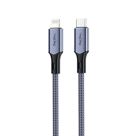 Veggieg 27W 3A USB Type-C to Lightning iPhone iPad Hızlı Şarj ve Data Kablosu 2 Metre