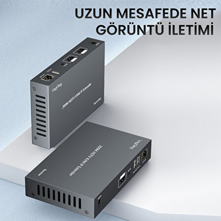VegGieg 1080P Full HD 60Hz HDMI KVM IP Extender 200 Metre CAT5E/6 HDMI Menzil Genişletici Uzatıcı