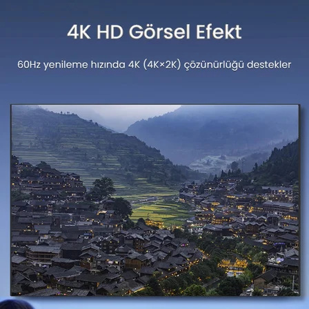 VegGieg 4K/60Hz Type-C 3.1 to HDMI 2.0 Dönüştürücü Kablo 2 Metre