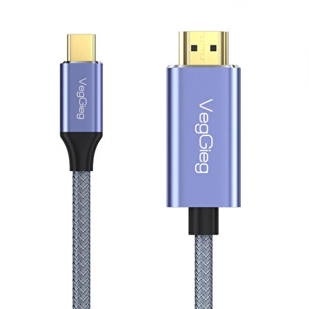 VegGieg 4K/60Hz Type-C 3.1 to HDMI 2.0 Dönüştürücü Kablo 2 Metre