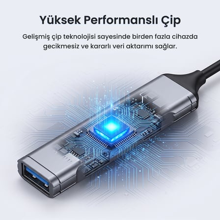 VegGieg 4 Portlu USB-A to USB 3.0 + 3*USB 2.0 Çoklayıcı Dönüştürücü USB Hub