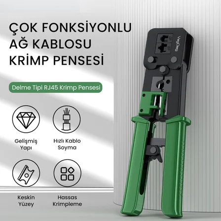 VegGieg 6P/8P Cat8 Cat7 Cat6 RJ45 Ethernet Jack Pensesi RJ11 RJ12 Telefon Kablosu Jak Kesme Soyma Sıkma Aleti