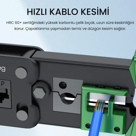 VegGieg 6P/8P Cat8 Cat7 Cat6 RJ45 Ethernet Jack Pensesi RJ11 RJ12 Telefon Kablosu Jak Kesme Soyma Sıkma Aleti