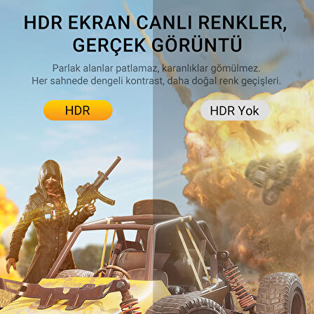Veggieg DP to HDMI Kablo 8K 60Hz 4K 240Hz HDR 3D 48Gbps Örgülü Displayport to HDMI Kablo 2 Metre