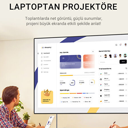 Veggieg DP to HDMI Kablo 8K 60Hz 4K 240Hz HDR 3D 48Gbps Örgülü Displayport to HDMI Kablo 2 Metre
