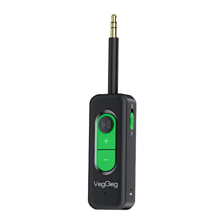 Veggieg Aux Bluetooth 5.4 Transmitter & Receiver Kablosuz Ses Adaptörü