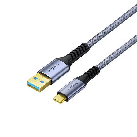 VegGieg USB 3.0 to USB-C Örgülü Type-C 5Gbps Data ve Şarj Kablosu 3 Metre