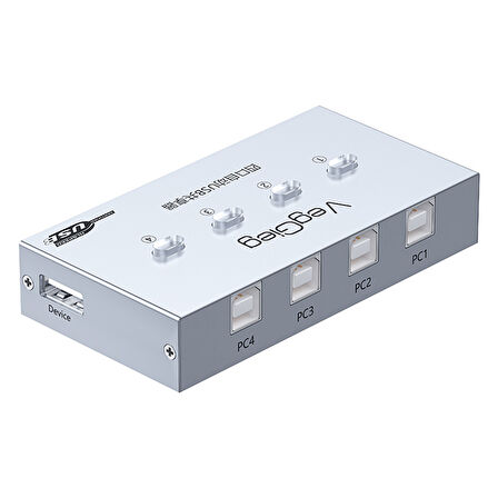Veggieg USB 2.0 Anahtarlı 4 Portlu Yazıcı Printer Çoklayıcı Sharing Switch