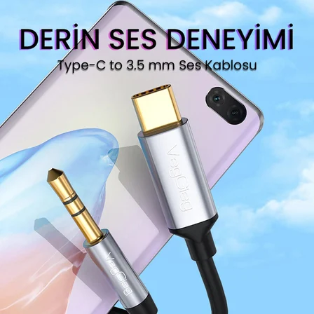 VegGieg USB Type-C to 3.5mm Aux Hi-Fi Ses Kablosu 1 Metre