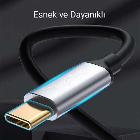 VegGieg USB Type-C to 3.5mm Aux Hi-Fi Ses Kablosu 1 Metre