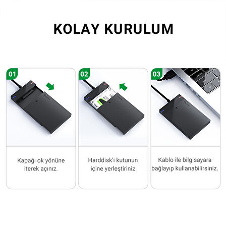 VegGieg USB 3.0 Type-C 2.5" inch SATA SSD Hard Disk Kutusu