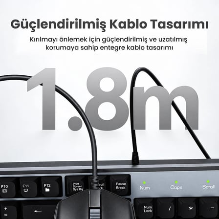 VegGieg MK500A Ergonomik Kablolu Türkçe Q Klavye Mouse Seti Siyah