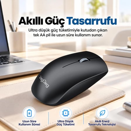 VegGieg G700 Kablosuz Mouse 2.4GHz Nano Usb Alıcı 3 Tuşlu Pilli Optik Mouse