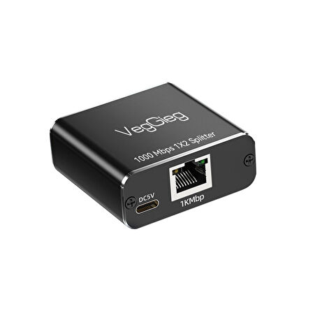 VegGieg 1 Giriş 2 Çıkış RJ45 Gigabit Ethernet Çoklayıcı Splitter Adaptör