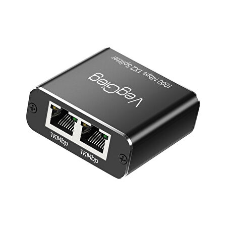 VegGieg 1 Giriş 2 Çıkış RJ45 Gigabit Ethernet Çoklayıcı Splitter Adaptör