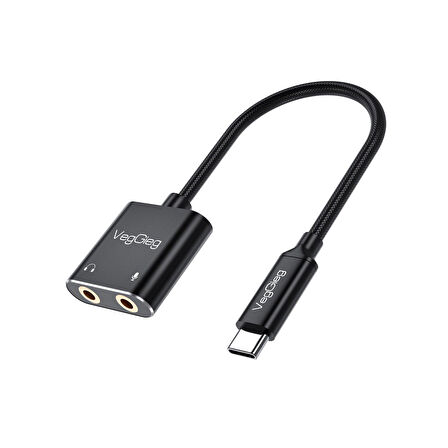 VegGieg Type-C Ses Kartı 3.5mm Kulaklık ve Mikrofon Girişli