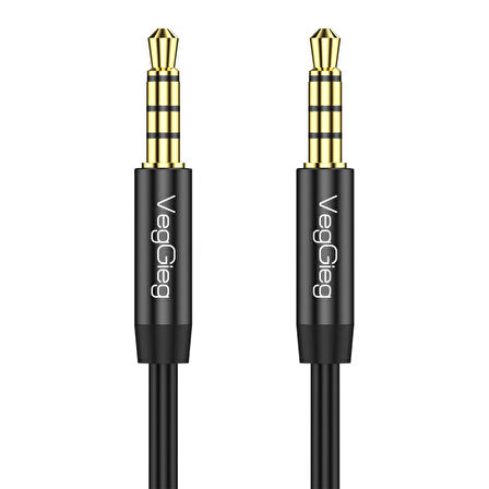 VegGieg 3.5mm Jack TRRS Hi-Fi AUX Mikrofon ve Ses Kablosu 5 Metre
