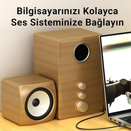 VegGieg 3.5mm Jack TRRS Hi-Fi AUX Mikrofon ve Ses Kablosu 5 Metre