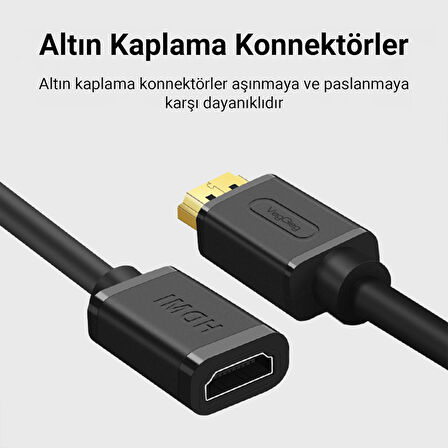 VegGieg 4K 60Hz Dişi Erkek HDMI 2.0 Uzatma Kablosu 1 Metre