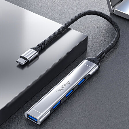 VegGieg Type-C to USB 3.0 4 Port 3*USB 2.0 ve 1*USB 3.0 Çoklayıcı Hub