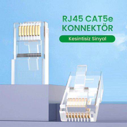 VegGieg Cat5e RJ45 Jack 8P8C Ethernet Konnektörü Altın Kaplama 102 Adet