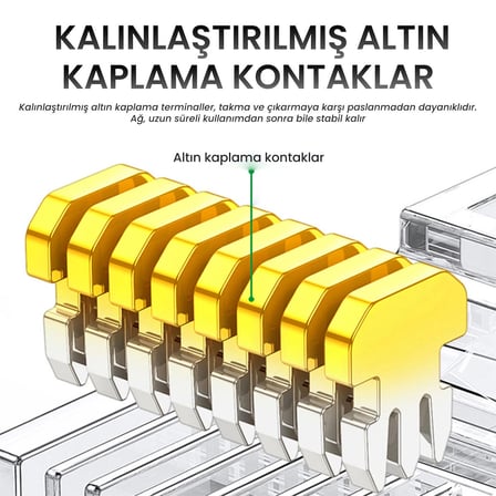 VegGieg Cat6 RJ45 Jack 8P8C Ethernet Konnektörü Altın Kaplama 102 Adet
