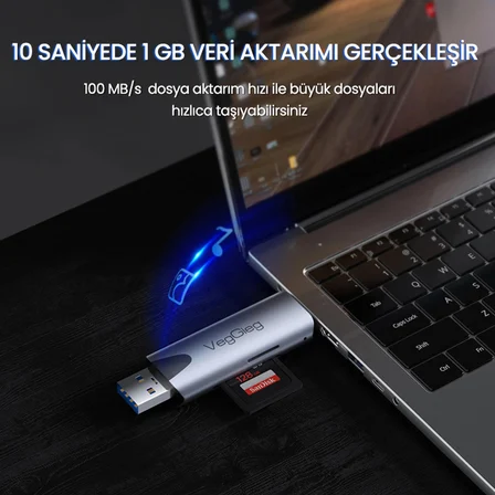 VegGieg Type-C ve USB 3.0 SD-MicroSD TF Kart Okuyucu