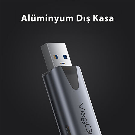 VegGieg Type-C ve USB 2.0 SD-MicroSD TF Kart Okuyucu