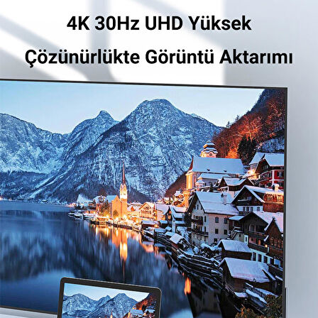 VegGieg 4K 30Hz Mini DisplayPort to HDMI Dönüştürücü Kablo 3 Metre