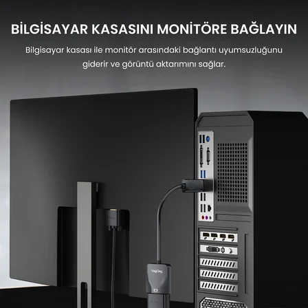 VegGieg Mini DisplayPort (DP) to VGA Full HD 1080P 60Hz Çevirici Dönüştürücü Adaptör