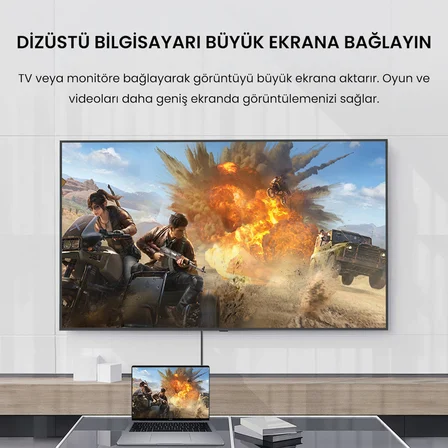 VegGieg Mini DisplayPort (DP) to VGA Full HD 1080P 60Hz Çevirici Dönüştürücü Adaptör