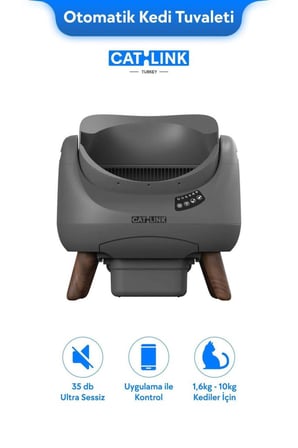 Catlink Üstü Açık Otomatik Kedi Tuvaleti Scooper Open-X Gri