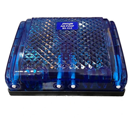 Jingye Dört Çıkışlı Akvaryum Hava Motoru Mavi 10W, 4x4L/Min