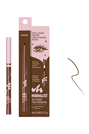 Minimalist Serisi Jel Eyeliner Kalem (03 Kızıl Kahve)