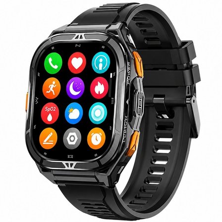 HainoTeko GPS-3 Akıllı Saat GPS Özellikli 5ATM Su Geçirmez AMOLED Ekran 3 Kordonlu BT Arama Siyah